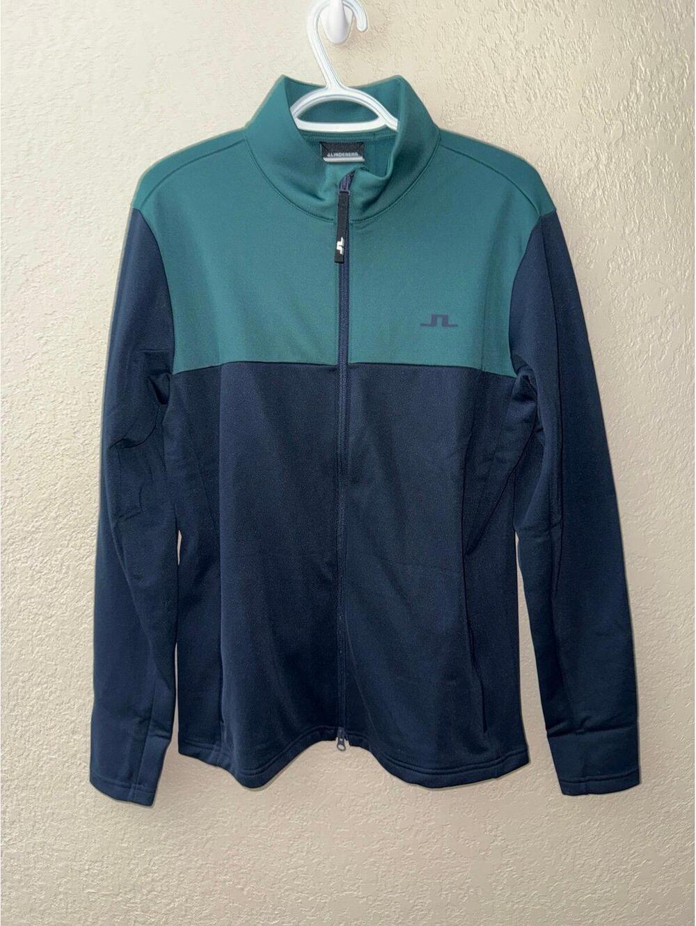 J.Lindeberg Banks Mid Layer jacket in Treeline Green/Navy l, new with tags at